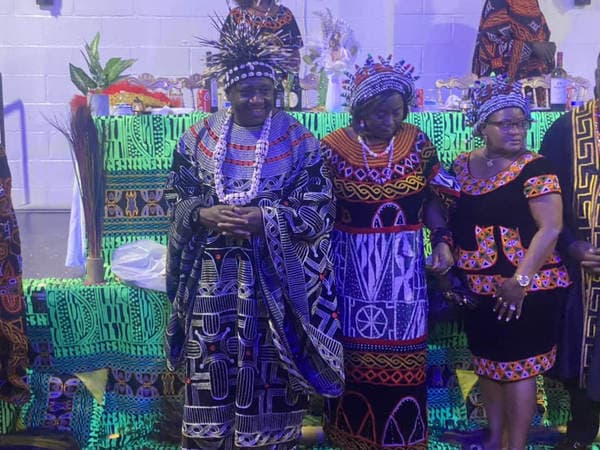 The esteemed visit of His Majesty, Fon Fomuki of Guneku to Guneku Indigenes, graciously hosted under the cultural canopy of GUDECA-US CHAPTER in 2023. — photograph from the Guneku Fondom archive